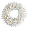 Nearly Natural Pre-Lit White Artificial Christmas Wreath, 18-Inch, Clear LED Lights